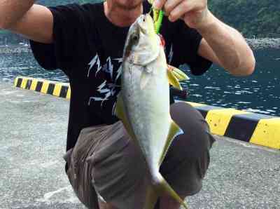 伊豆大島のショアジギングで釣り上げたショゴ